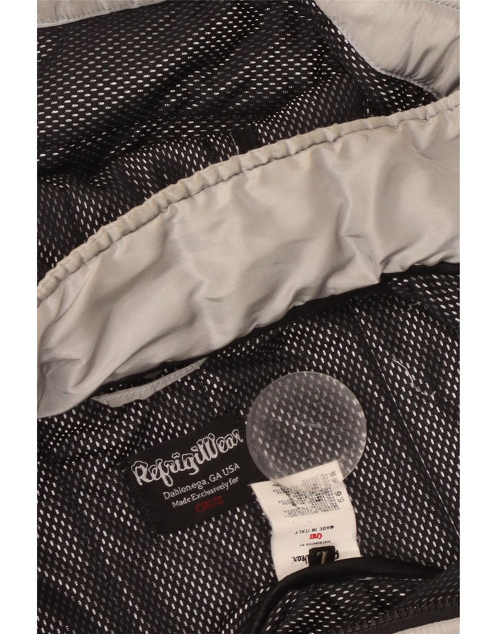 REFRIGIWEAR Chaqueta bomber con capucha Cruz para mujer Reino Unido 14 Poliéster plateado grande