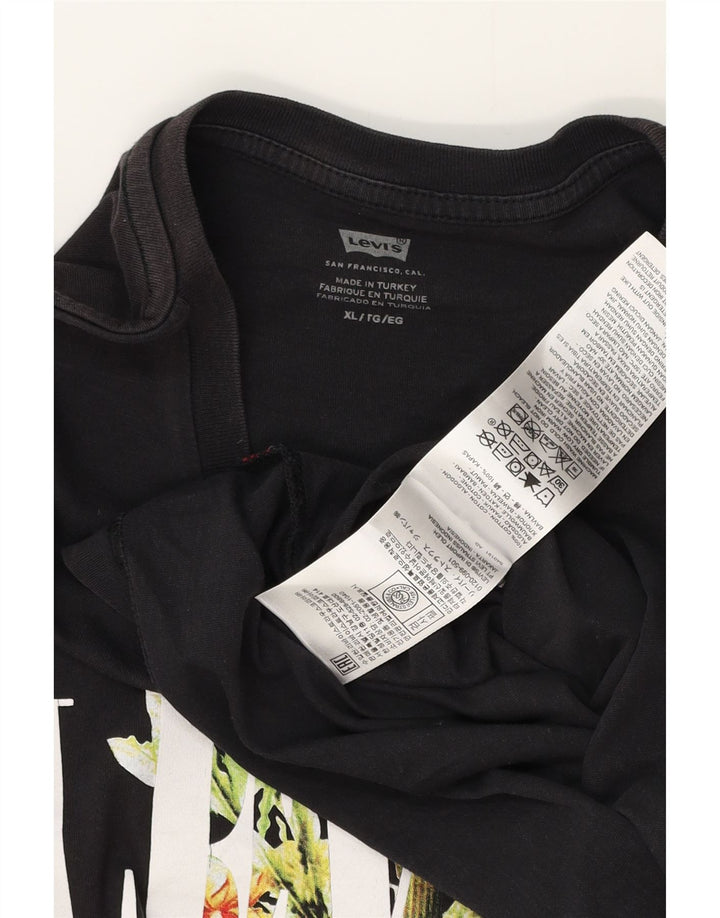 Levi's Camiseta gráfica para hombre Top XL Algodón negro