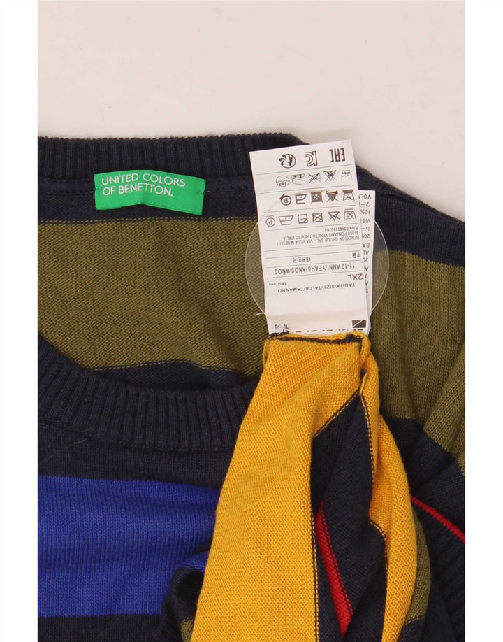Benetton Jersey De Cuello Redondo Para Niños 11-12 Años 2XL Multicolor