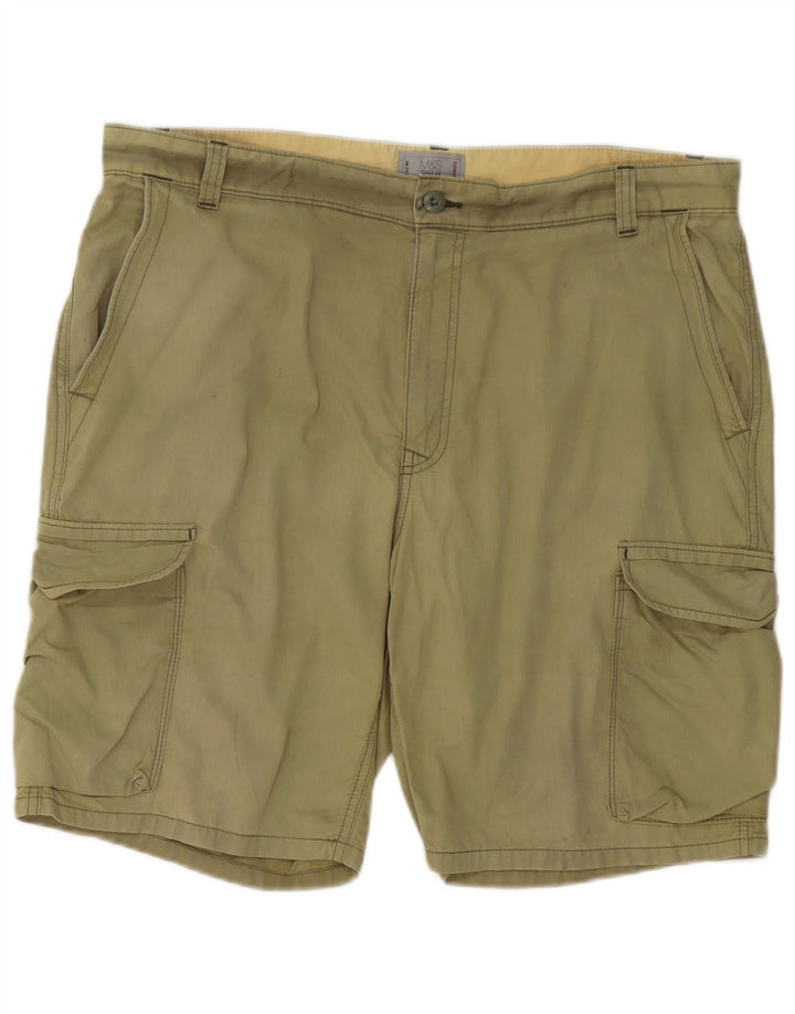 Marks & Spencer Pantalones Cortos Cargo Regulares para Hombre W38 XL Algodón Caqui