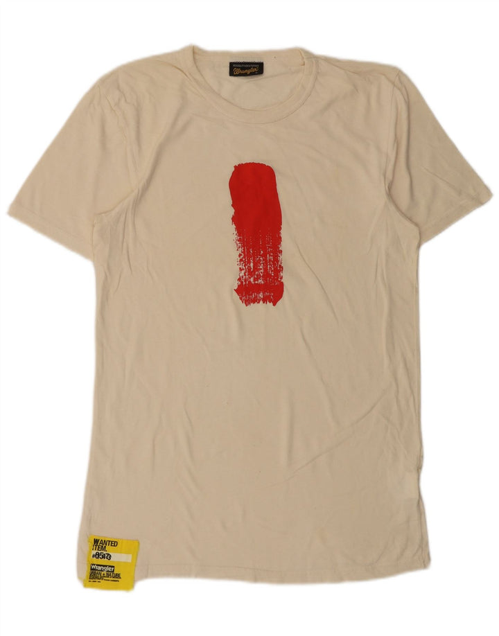 Wrangler Camiseta Gráfica Para Hombre Top Grande De Algodón Blanco Roto