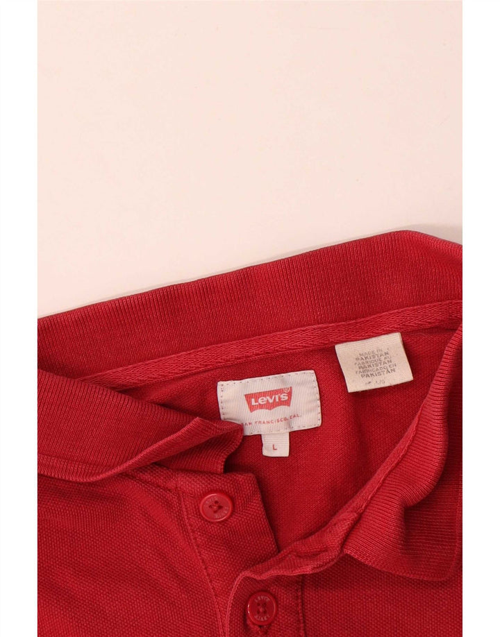 Polo Levi's para hombre de algodón rojo grande