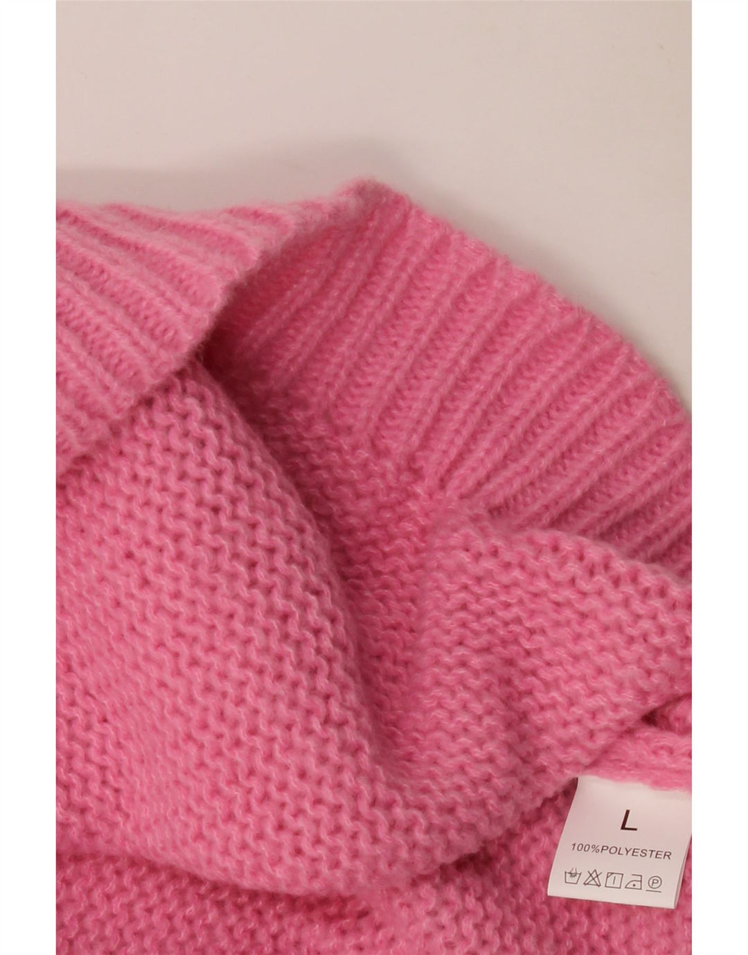 VINTAGE Mujeres de gran tamaño barco cuello jersey suéter Reino Unido 16 rosa grande