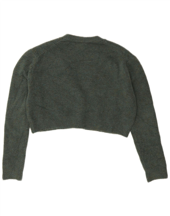 Zara Mujer Crop Suéter Cárdigan Extragrande UK 10 Small Verde
