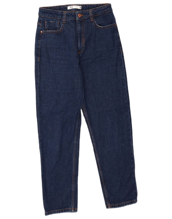Zara Jeans Cónicos De Tiro Alto Para Mujer EU 38 Small W28 L27 Algodón Azul