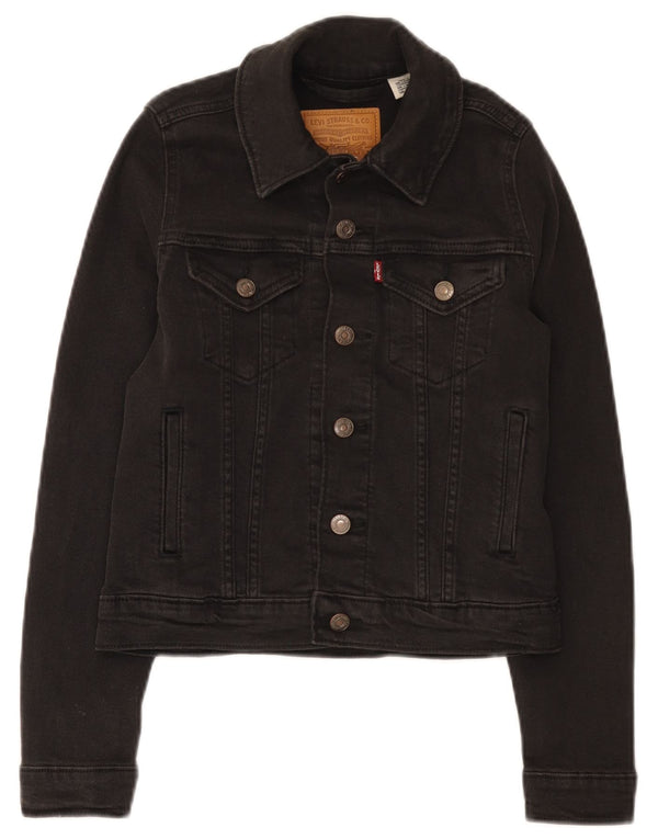 Levi's Chaqueta vaquera corta para mujer UK 2 2XS Algodón negro