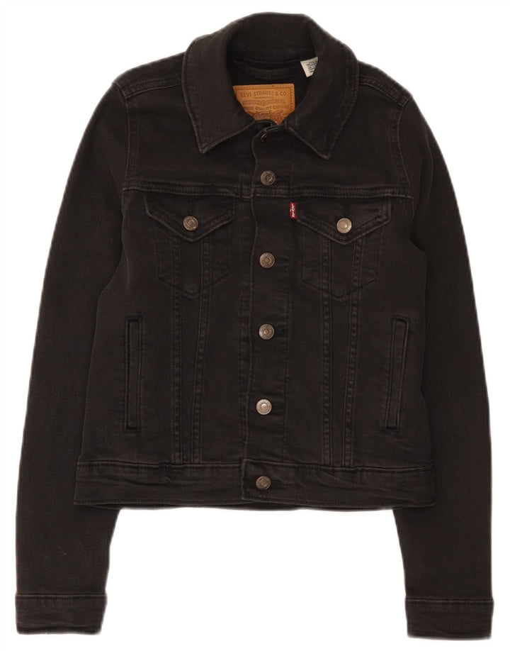 Levi's Chaqueta vaquera corta para mujer UK 2 2XS Algodón negro