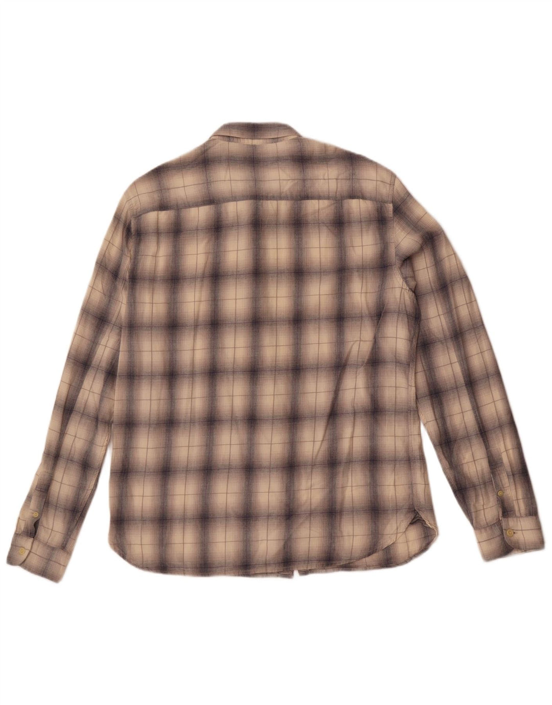 All Saints Camisa De Franela Para Hombre Algodón A Cuadros Beige Grande