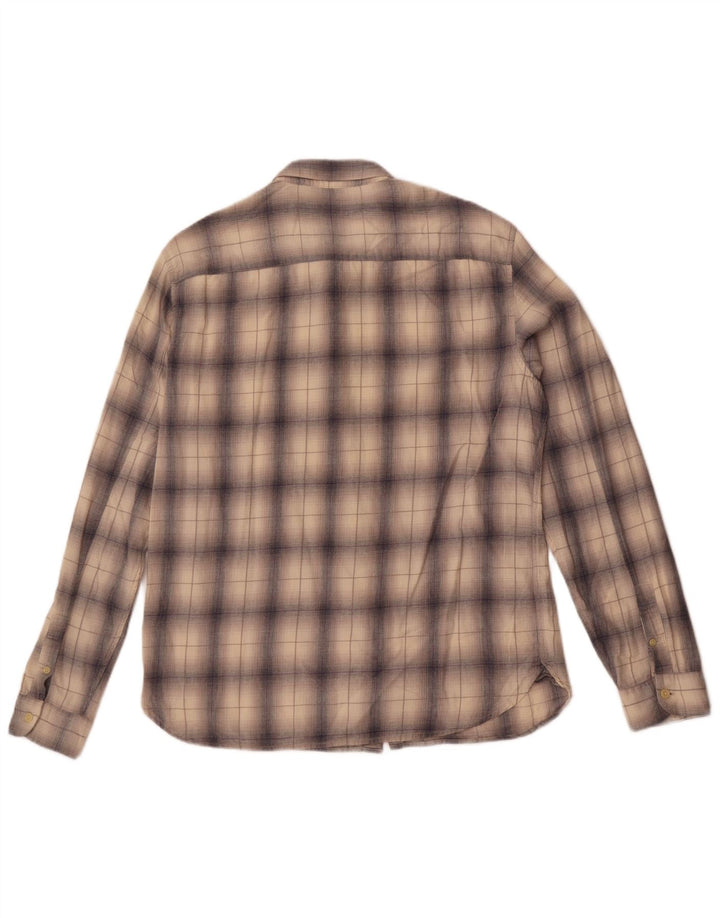 All Saints Camisa De Franela Para Hombre Algodón A Cuadros Beige Grande