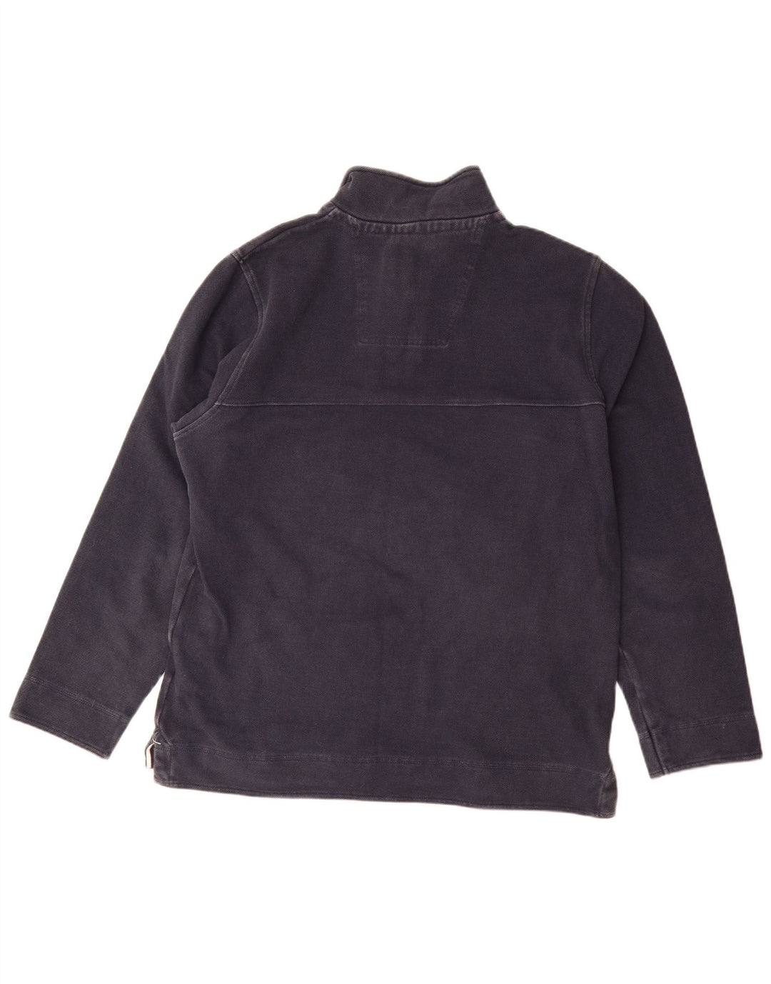 Crew Clothing - Sudadera con cuello y cremallera para hombre, jersey de algodón azul marino mediano