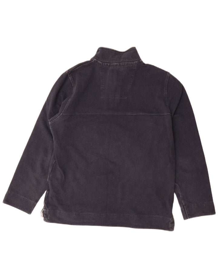 Crew Clothing - Sudadera con cuello y cremallera para hombre, jersey de algodón azul marino mediano