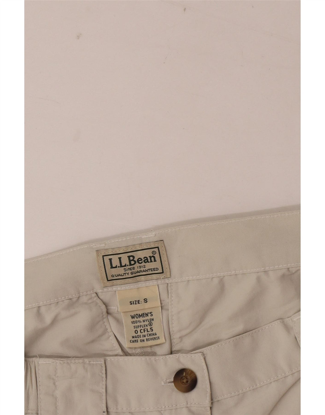 L.L.Bean Pantalones Cortos Cargo para Mujer Pequeños W26 Nylon Beige