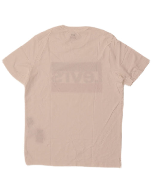 Levi's Camiseta gráfica para hombre Top Small White Cotton