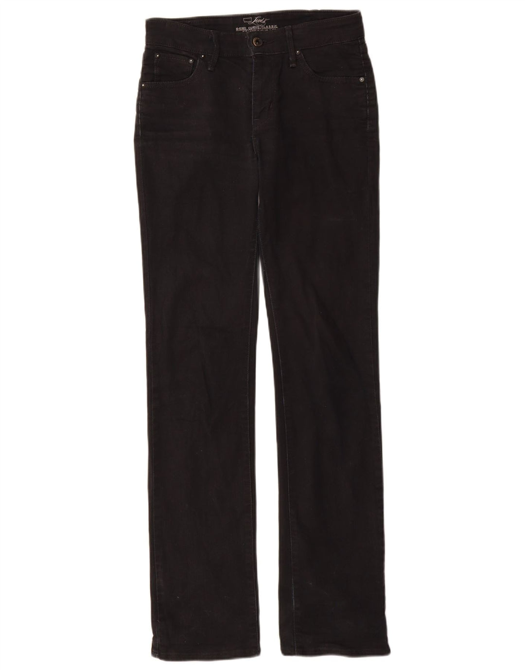 LEVI'S Vaqueros rectos de corte clásico Demi Curve para mujer W26 L32 Negro