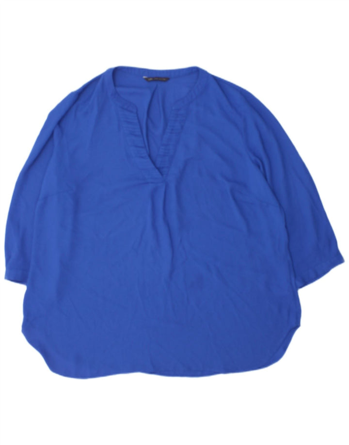 Marks & Spencer Blusa de manga 3/4 para mujer UK 40 XL Poliéster azul
