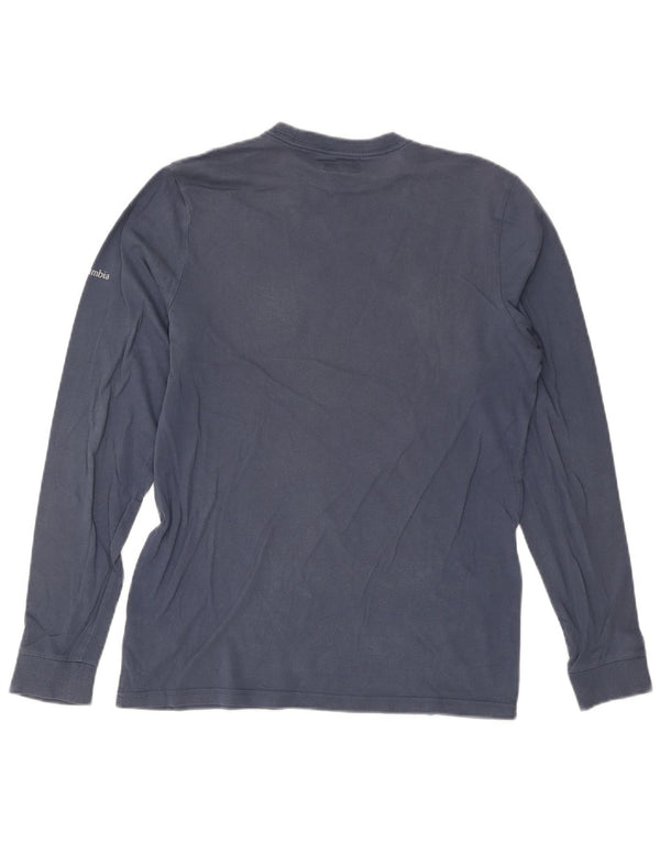 Columbia Top gráfico de manga larga de algodón azul medio para hombre