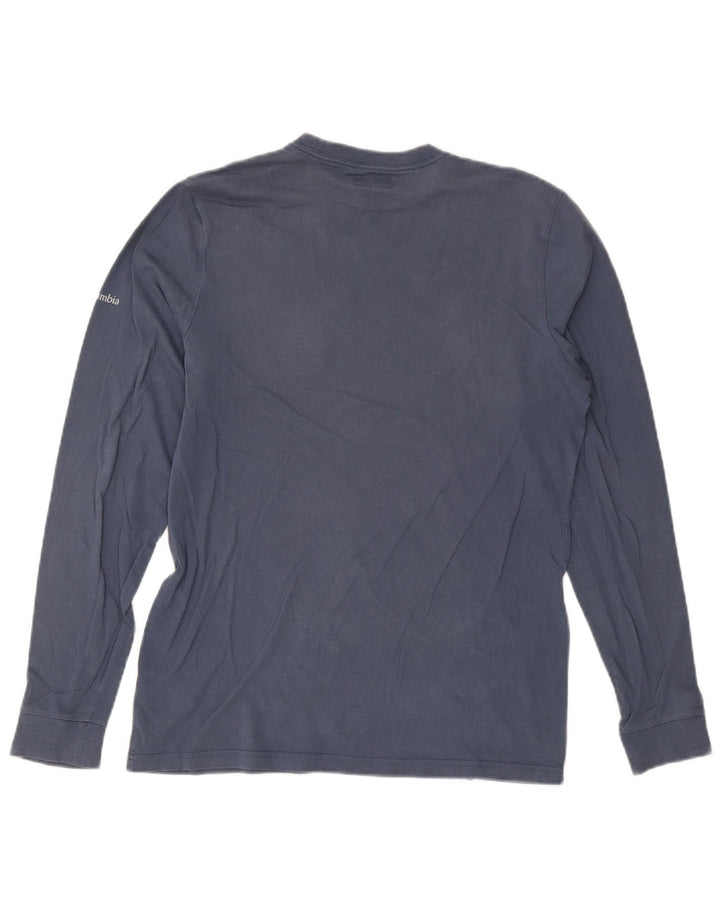 Columbia Top gráfico de manga larga de algodón azul medio para hombre