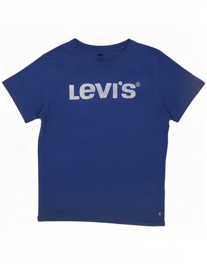Levi's Hombre Camiseta Gráfica Top Algodón Azul Medio