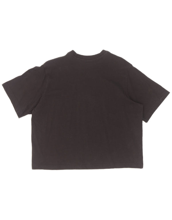 Nike Camiseta Corta Suelta para Mujer UK 40 Mediana Algodón Negro