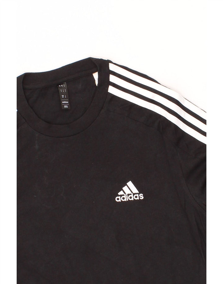 ADIDAS Mens T-Shirt Top Small Black Cotton Vintage Adidas and Second-Hand Adidas from Messina Hembry 