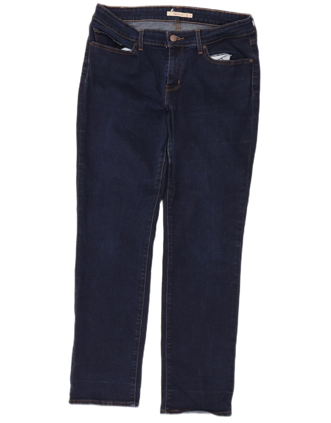 LEVI'S Jeans rectos 714 para mujer W32 L28 Algodón azul marino