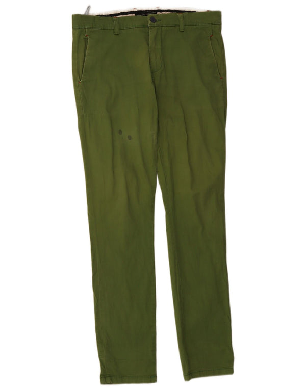 Zara Mens Slim Fit Chino Pantalones EU 40 Medium W34 L34 Verde