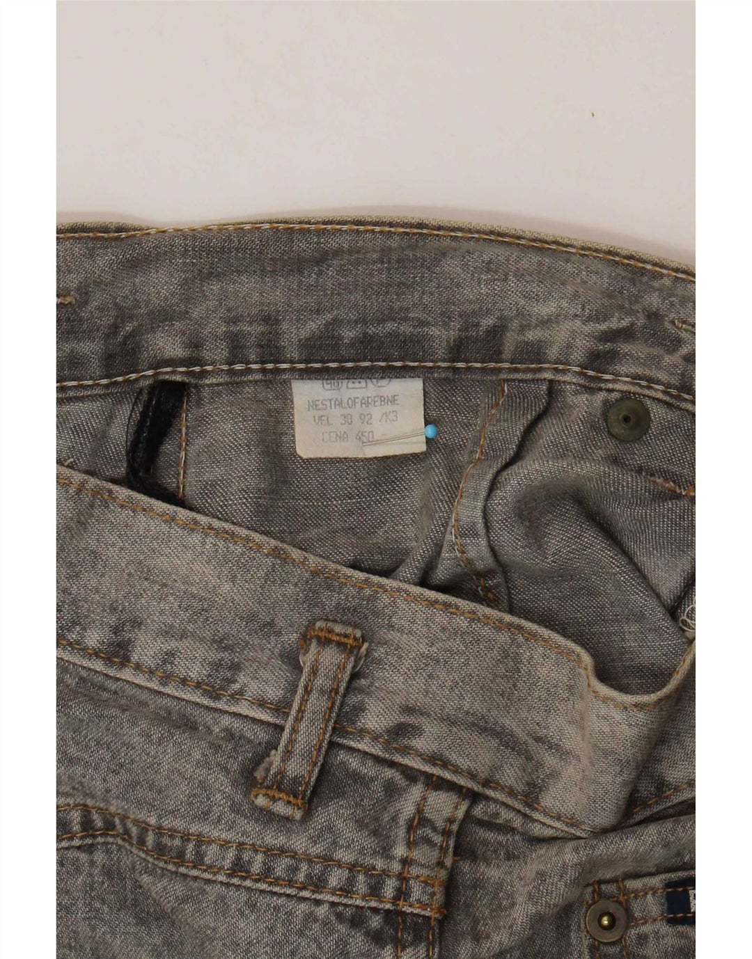 Falda vaquera vintage para mujer W28 gris medio