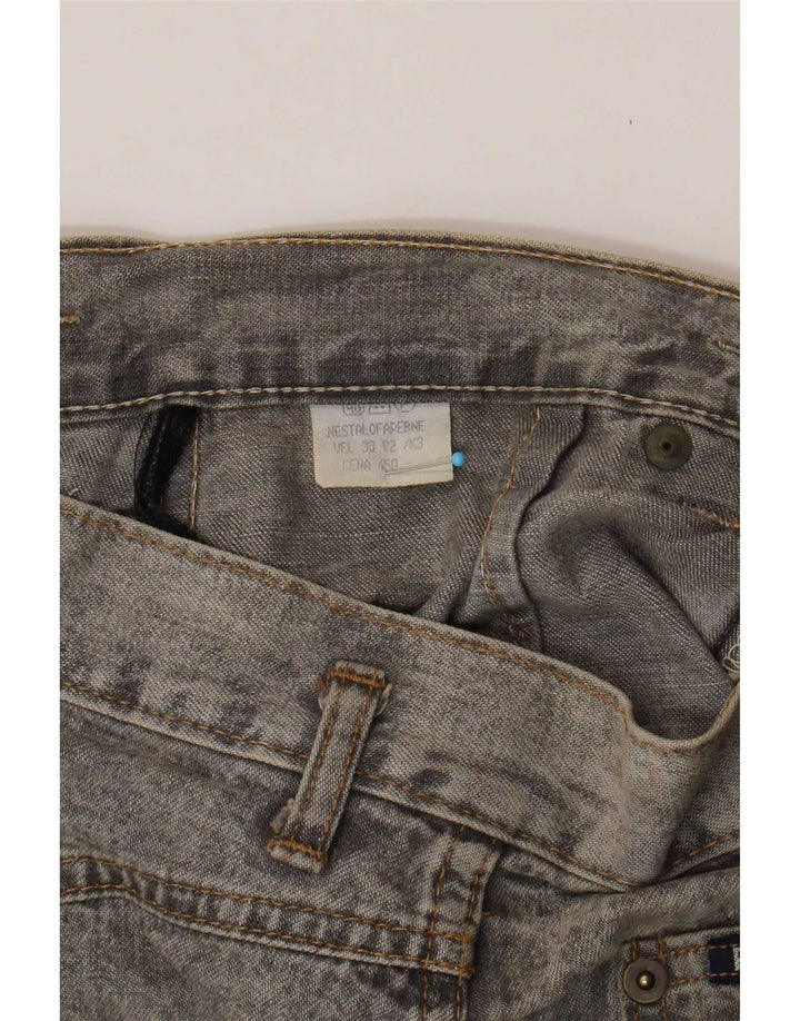 Falda vaquera vintage para mujer W28 gris medio