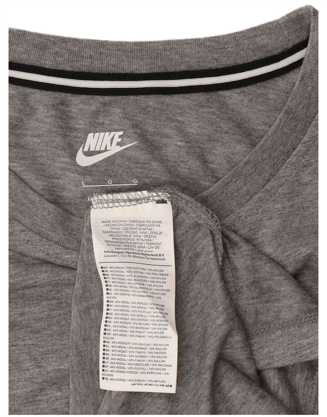 NIKE Mens T-Shirt Top Large Grey Modal