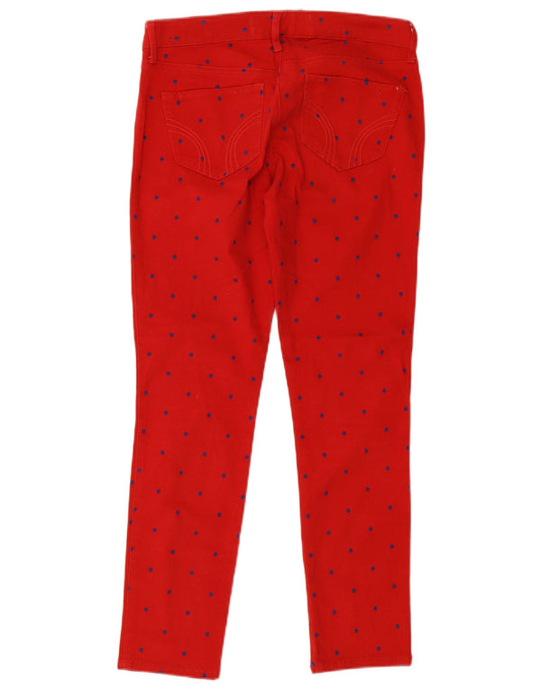 Hollister Jeans Jegging para Mujer US 3 XS W26 L26 Algodón Manchado Rojo