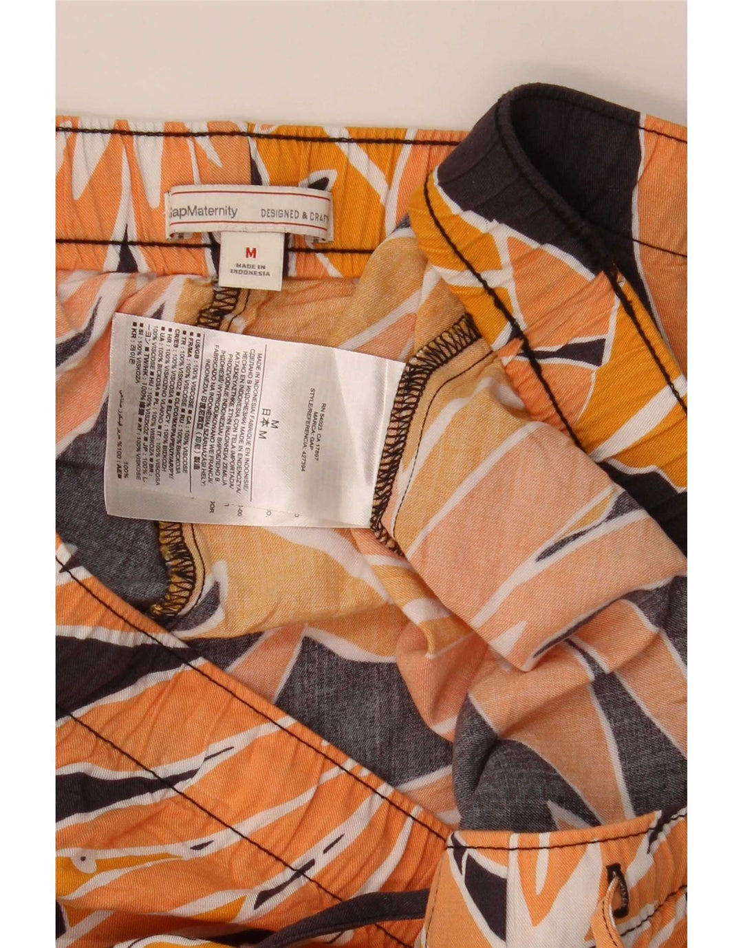 Gap Shorts Casuales De Maternidad Para Mujer Medium W32 Viscosa Floral Naranja