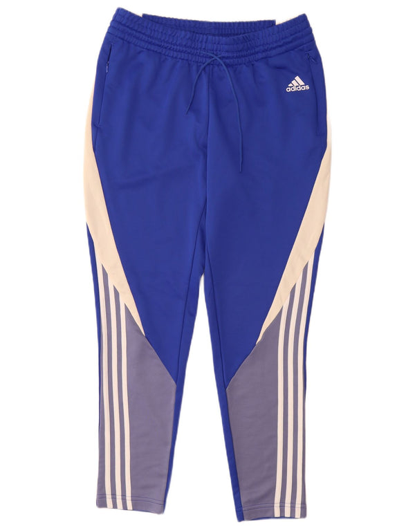 Adidas Pantalones de chándal para mujer UK 12/14 Azul medio Colorblock Poliéster