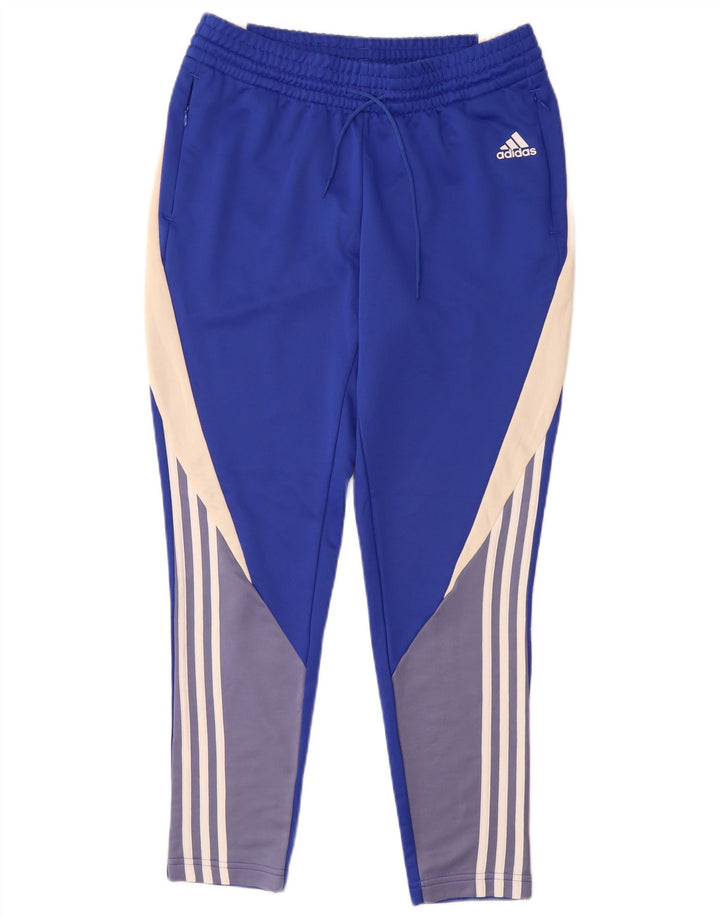 Adidas Pantalones de chándal para mujer UK 12/14 Azul medio Colorblock Poliéster