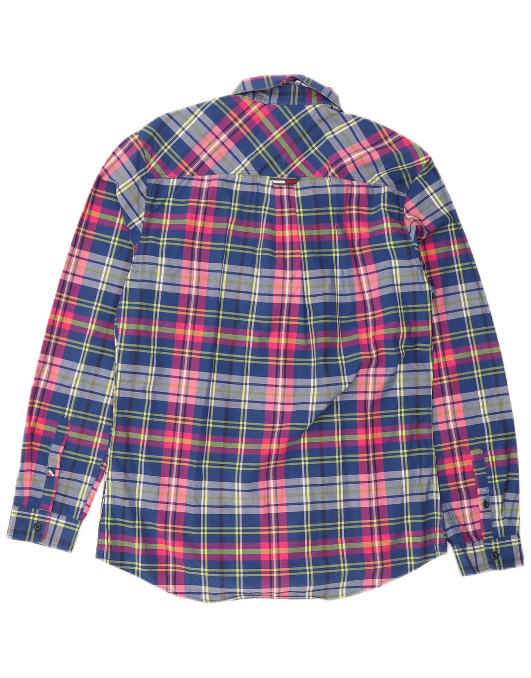 Camisa Tommy Hilfiger de corte regular para hombre de algodón a cuadros azul marino mediano