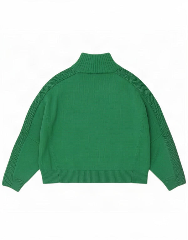 Tommy Hilfiger Suéter extragrande con cuello y cremallera para mujer UK 10 Small Green