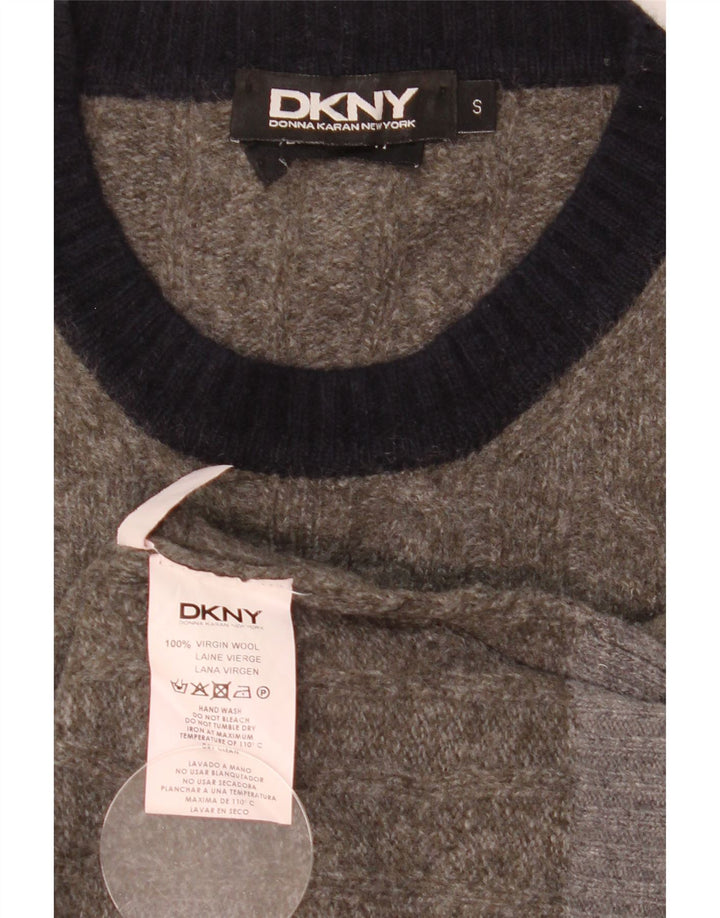 Dkny Jersey De Cuello Redondo Para Hombre De Lana Color Block Gris Pequeño