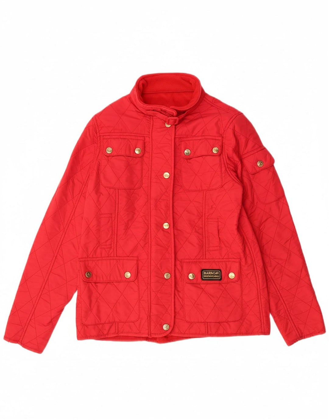 BARBOUR Girls Utility Jacket 10-11 Years Red Polyamide