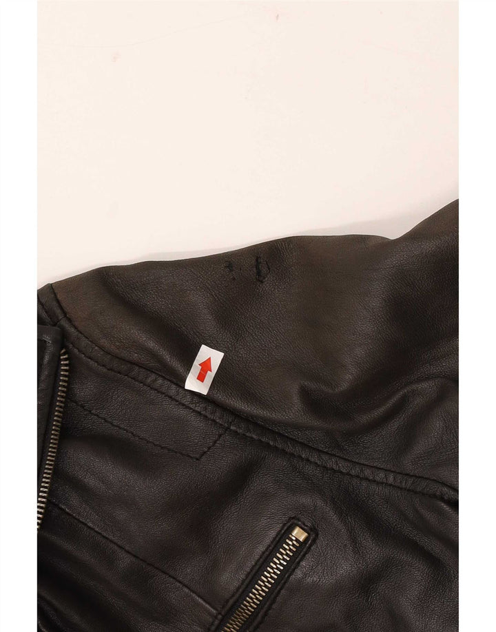 Chaqueta de cuero corta para mujer Zen IT 46 Cuero negro grande