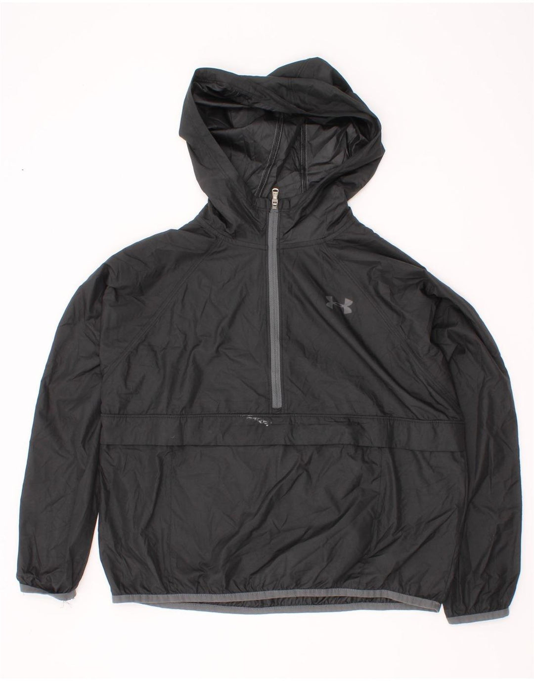 Under Armour Chaqueta impermeable Anorak con capucha para niños 7-8 años Pequeña Poliéster negro