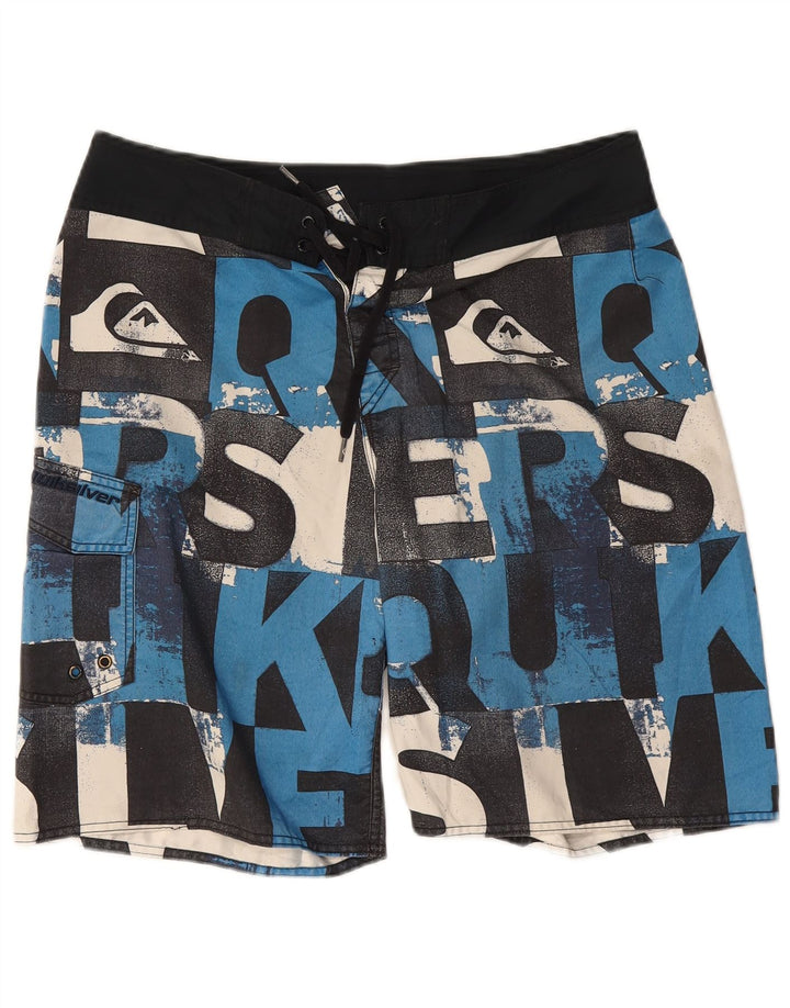 Quiksilver Hombre Graphic Bañador Shorts Grande Poliéster Negro