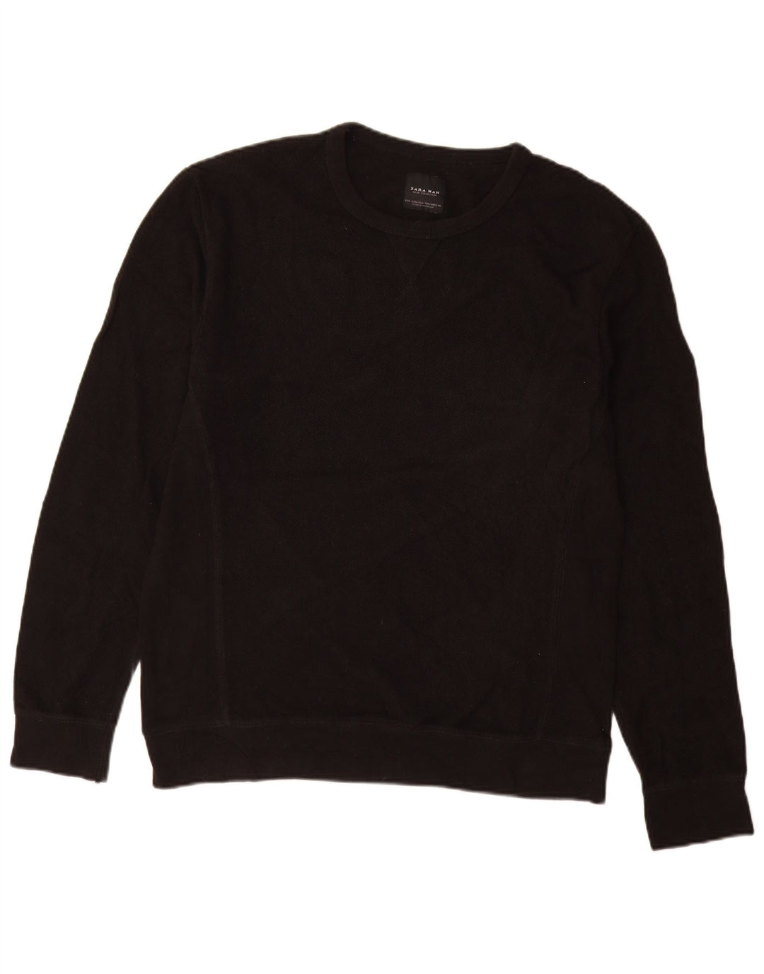Zara Hombre Jersey De Cuello Redondo Jersey 2XL Negro