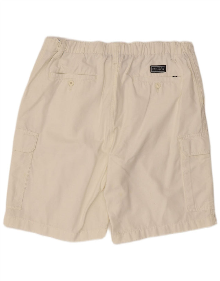 Nautica Pantalones cortos tipo cargo para hombre W34 Algodón blanco grande