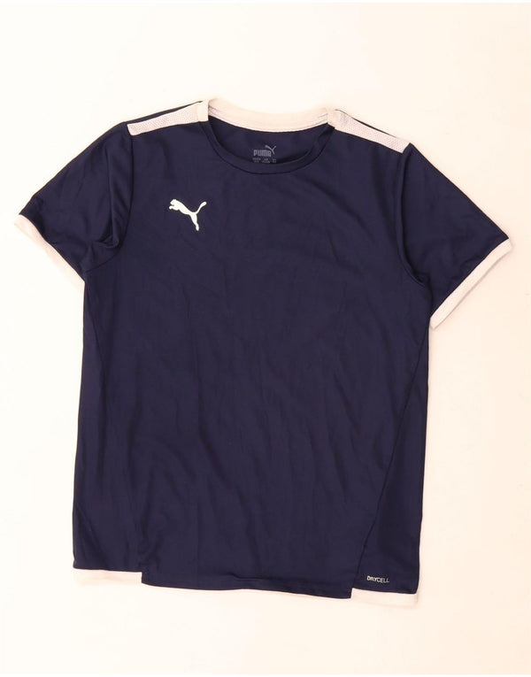 Puma Camiseta para niño Top 11-12 años Azul marino Colorblock Poliéster