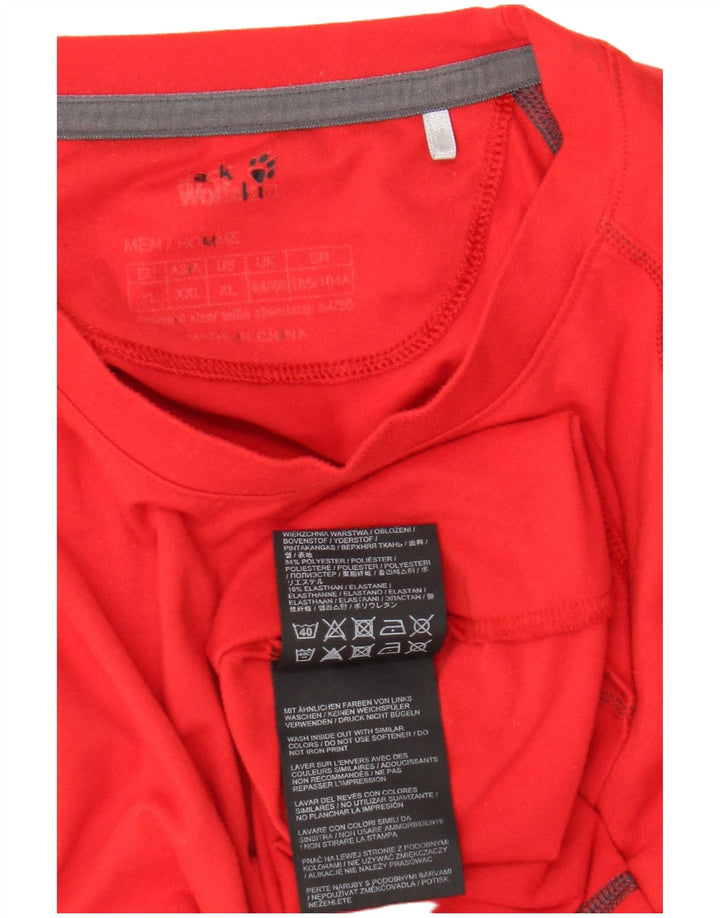 Jack Wolfskin Camiseta Hombre Manga Larga UK 44/46 XL Rojo Poliéster