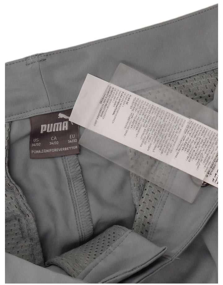 Puma Pantalones chinos ajustados para hombre W34 L32 Poliéster gris