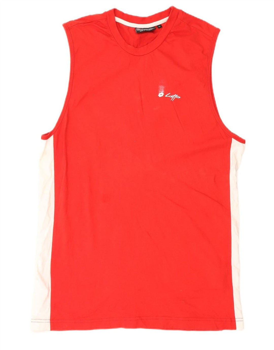 LOTTO Mens Vest Top XL Red Colourblock Cotton