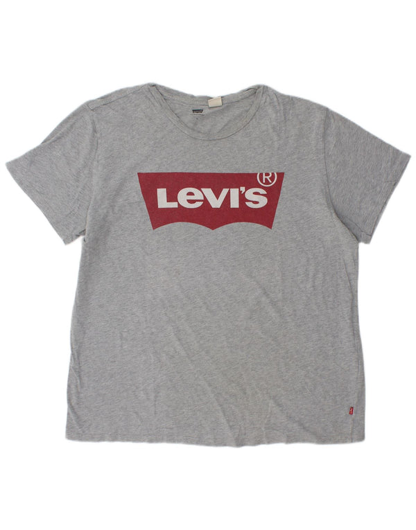 Levi's Camiseta gráfica para hombre Top XL de algodón moteado gris