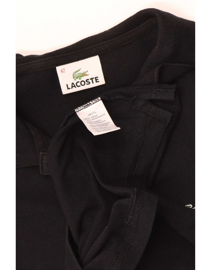 Polo Lacoste Mujer Talla 42 Grande Negro