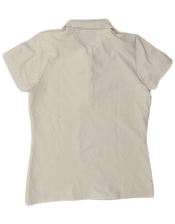 Conte of Florence Polo de ajuste regular para mujer UK 44 Algodón blanco mediano
