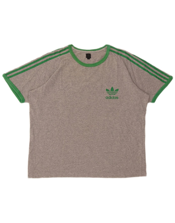 Adidas Mens T-Shirt Top XL Grey Cotton